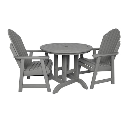 Highwood Usa Hamilton 3pc Round Outdoor Patio Furniture Dining Set AD-DNA36-CGE